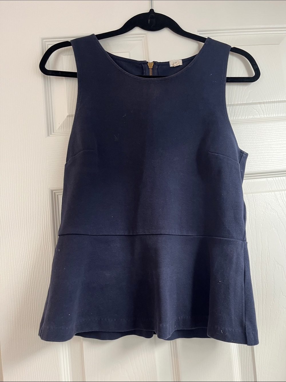 J. Crew Navy Sleeveless Peplum Tank